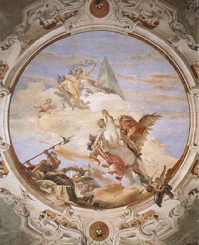 Giovanni Battista Tiepolo A Genius on Pegasus Banishing Time oil painting picture